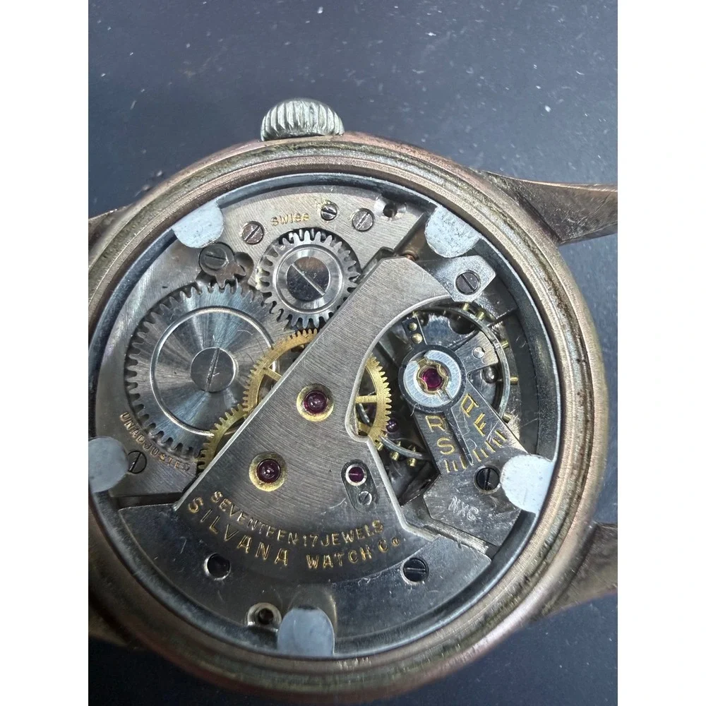 Vintage Silvana Swiss Manual Wind Watch Speidel 10K RGP Band Runs Briefly Repair
